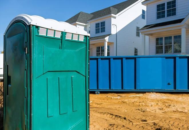 a line of clean and accessible porta potties for maximum efficiency